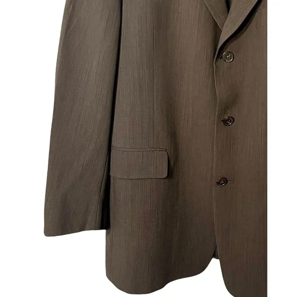 Vintage Hart Schaffner Marx Blazer Mens 40S Brown Wool Made in USA Classic Prof